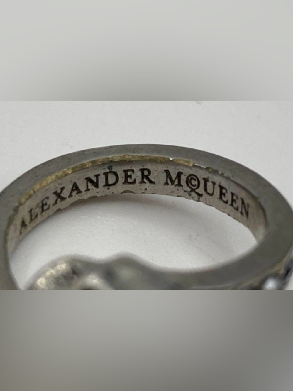 RARE Alexander McQueen 925 Sterling Silver Skull Wrap Vintage size 5.5 ring - Picture 5 of 6